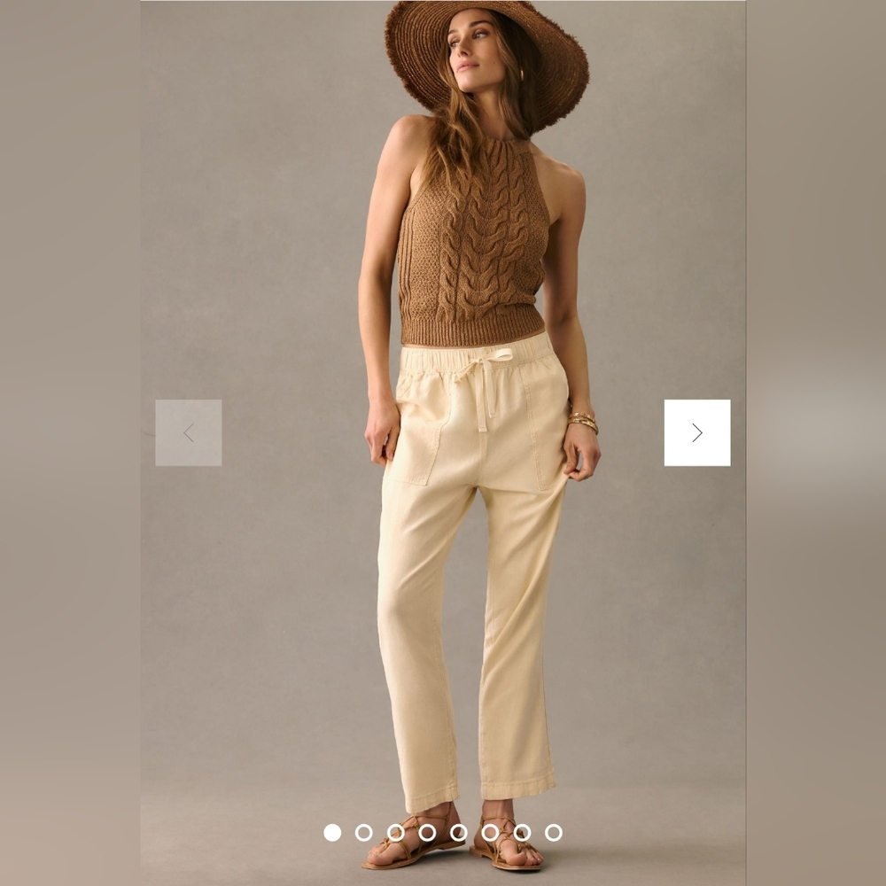 NWT: PILCRO by Anthropologie DRAWSTRING, LINEN PANTS